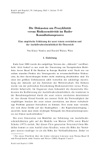Die Diskussion um Prozyklizität versus Risikosensitivität im Basler Konsultationsprozess