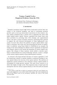 Venture Capital Cycles: Empirical Evidence from the USA
