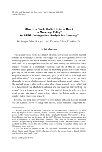 (How) Do Stock Market Returns React to Monetary Policy? An ARDL Cointegration Analysis for Germany