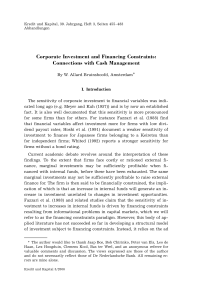 Corporate Investment and Financing Constraints: Connections with Cash Management