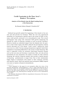 Credit Constraints in the Euro Area? – Bankers' Perceptions