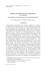 Qualität und Effizienz der Gewinnprognosen von Analysten