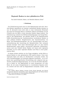 Regionale Banken in einer globalisierten Welt