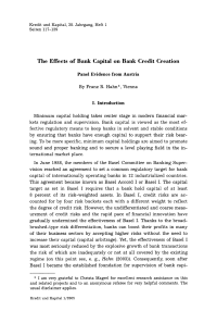 The Effects of Bank Capital on Bank Credit Creation