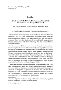 „Bank-based“-Modell schafft Finanzmarkitstabilität — Erkenntnisse am Beispiel Österreich