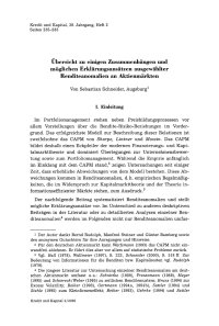 Übersicht zu einigen Zusammenhängen und möglichen Erklärungsansätzen ausgewählter Renditeanomalien an Aktienmärkten