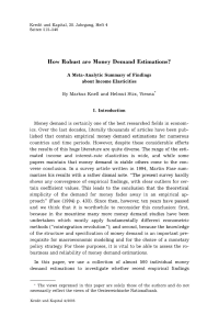 How Robust are Money Demand Estimations?