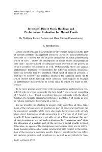 Investors’ Direct Stock Holdings and Performance Evaluation for Mutual Funds