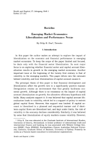 Emerging Market Economies: Liberalization and Performance Nexus