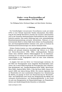 Länder- versus Brancheneinfluss auf Aktienrenditen: 1973 bis 2002