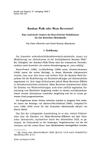 Random Walk oder Mean Reversion?