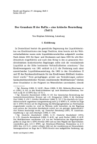 Der Grundsatz II der BaFin - eine kritische Beurteilung (Teil I)
