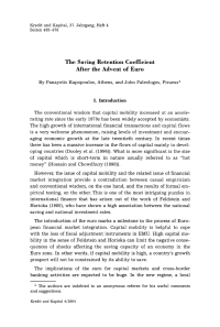 The Saving Retention Coefficient After the Advent of Euro