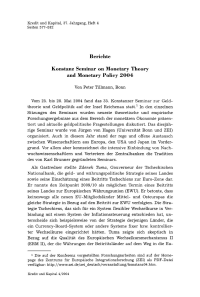 Konstanz Seminar on Monetary Theory and Monetary Policy 2004