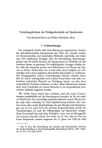 Verteilungsformen der Einlagenbestände auf Sparkonten