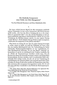 Die fiskalische Komponente einer Politik des Debt Management