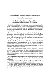 Zur Problematik des Zielsystems von Mutual Funds