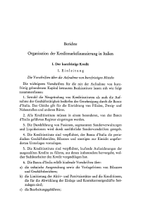 Organisation der Kreditmarktfinanzierung in Italien