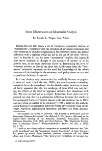 Some Observations on Monetarist Analysis