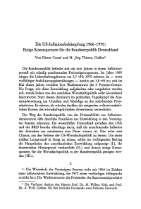 Die US-Inflationsbekämpfung 1966-1970: Einige Konsequenzen für die Bundesrepublik Deutschland