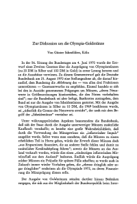 Zur Diskussion um die Olympia-Goldmünze