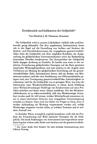 Zwischenziele und Indikatoren der Geldpolitik