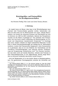 Betriebsgrößen- und Fusionseffekte bei Kreditgenossenschaften
