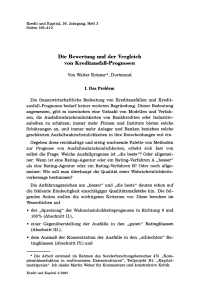 Die Bewertung und der Vergleich von Kreditausfall-Prognosen