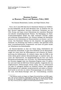 Konstanz Seminar on Monetary Theory and Monetary Policy 2003