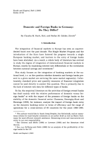 Domestic and Foreign Banks in Germany: Do They Differ?