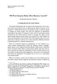 Will West European Banks Affect Monetary Control?