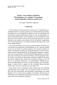 Stetige versus diskrete Renditen Überlegungen zur richtigen Verwendung beider Begriffe in Theorie und Praxis