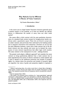 Why Shylock Can be Efficient A Theory of Usury Contracts