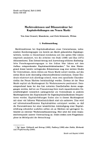 Marktreaktionen und Bilanzstruktur bei Kapitalerhöhungen am Neuen Markt