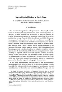 Internal Capital Markets in Dutch Firms