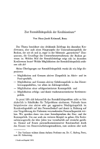 Zur Rentabilitätspolitik der Kreditinstitute