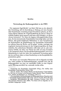 Verwendung der Rechnungseinheit in der EWG