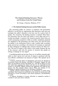 The Optimal Banking Structure: Theory and Evidence from the United States