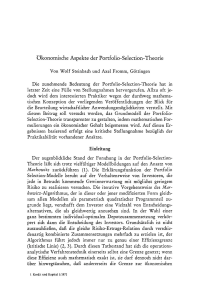 Ökonomische Aspekte der Portfolio-Selection-Theorie