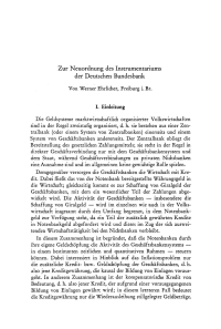 Zur Neuordnung des Instrumentariums der Deutschen Bundesbank