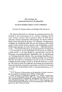 Das Konzept der potentialorientierten Kreditpolitik. Zu einem kritischen Aufsatz von H. G. Monissen