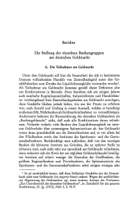 Die Stellung der einzelnen Bankengruppen am deutschen Geldmarkt