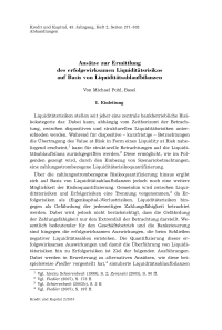 Ansätze zur Ermittlung des erfolgswirksamen Liquiditätsrisikos auf Basis von Liquiditätsablaufbilanzen