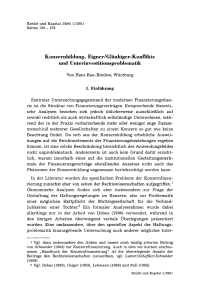 Konzernbildung, Eigner/Gläubiger-Konflikte und Unterinvestitionsproblematik