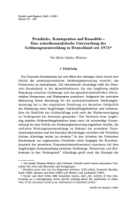 Preislücke, Kointegration und Kausalität — Eine zeitreihenanalytische Untersuchung der Geldmengenentwicklung in Deutschland seit 1973