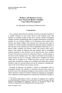 Brokers and Business Cycles: Does Financial Market Volatility Cause Real Fluctuations?