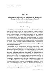Privatanleger delegieren an institutionelle Investoren: Bringt dies Fortschritte im Anlageverhalten?