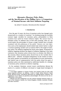 Alternative Monetary Policy Rules and the Specification of the Phillips Curve: A Comparison of Nominal Income with Strict Inflation Targeting