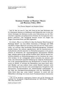 Konstanz Seminar on Monetary Theory and Monetary Policy 2001