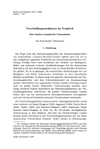 Verschuldungsstrukturen im Vergleich